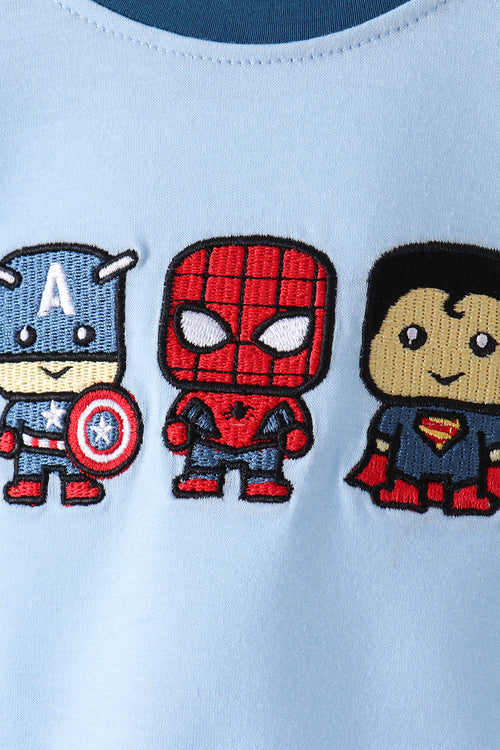 Blue character embroidery bubble