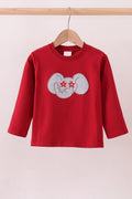 Premium Maroon Alabama elephant applique top